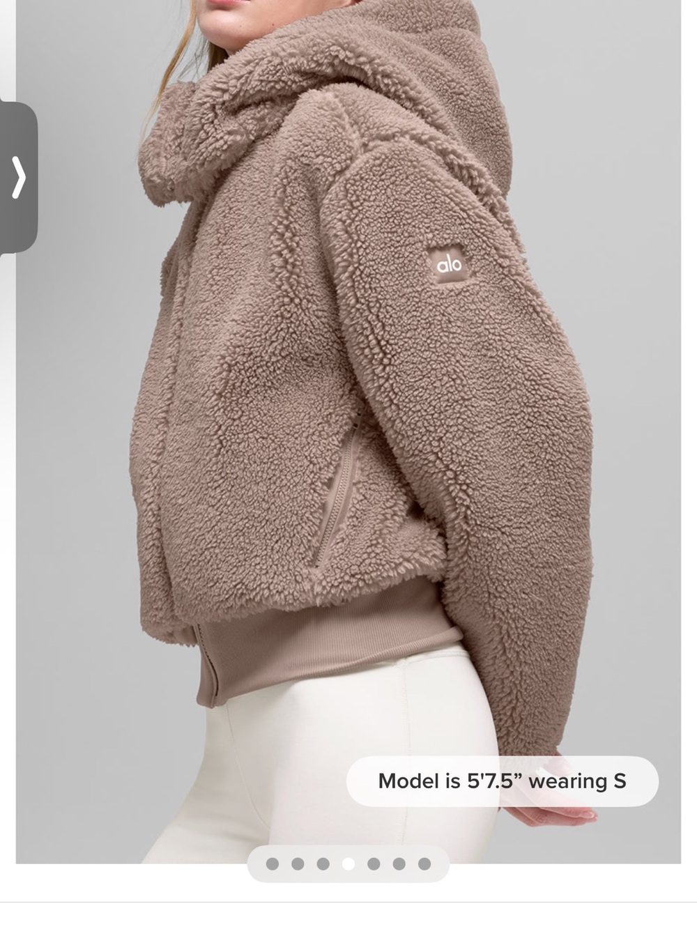 Alo Women's chai Latte Sherpa Zip Hoodie XS